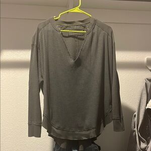 Free People Gray Long Sleeve Top